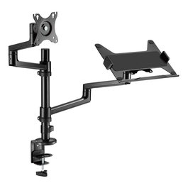 ICY BOX IB-MS622-T Soporte de Monitor de Escritorio con Pinza/Atornillado, 13 kg, Ajustable, 17-32 Pulgadas, Compatibilidad VESA 100x100 y 75x75 mm, Negro