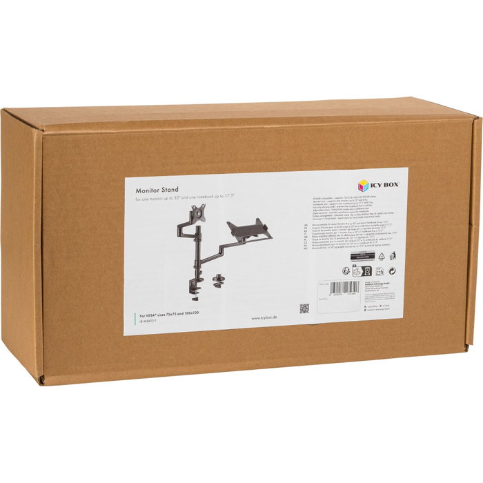 ICY BOX IB-MS622-T Soporte de Monitor Negro ICY BOX IB-MS622-T Soporte de Monitor Negro