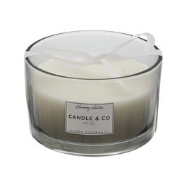 Home Deco Factory Vela Perfumada 3 Mechas Colección Lounge Aroma Ámbar 13x8cm