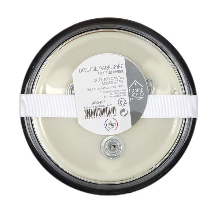 Home Deco Factory Vela Perfumada Lounge Aroma Ambar 280g, 13 cm x 8 cm, 3 Mechas, Duración 20 Horas
