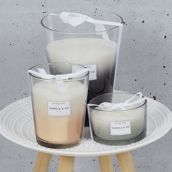 Home Deco Factory Vela Perfumada Lounge Aroma Ambar 280g, 13 cm x 8 cm, 3 Mechas, Duración 20 Horas