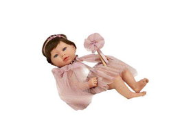 Muñecas Arias Muñeca Reborn Princess 38 cm Cuerpo Vinilo Sexo Niña Rosa con Manta