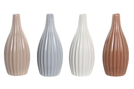 DKD Home Decor Jarrón de Porcelana 9x9x21 cm Surtido de 4 Colores