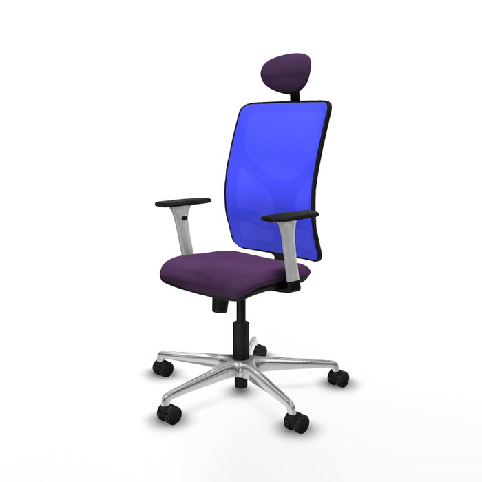 PIQUERAS Y CRESPO Silla de oficina Motilla con mecanismo Sincro, Tela Morada y Malla Azul PIQUERAS Y CRESPO Silla de oficina Motilla con mecanismo Sincro, Tela Morada y Malla Azul