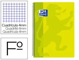 Oxford Cuaderno Espiral School Classic Tapa Polipropileno Lima 80 Hojas Cuadro 4 mm
