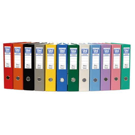 Unisystem Archivador de Palanca 65 mm Negro con Cantonera Larga Formato Folio