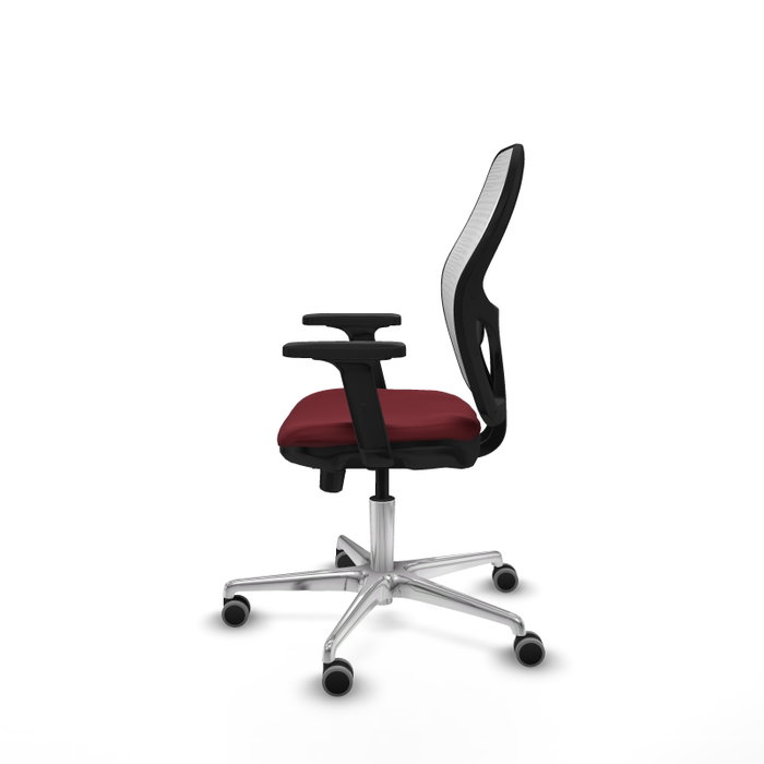 PIQUERAS Y CRESPO Silla de oficina Jorquera con mecanismo Sincro/Traslack, Similpiel Granate y Malla Blanca PIQUERAS Y CRESPO Silla de oficina Jorquera con mecanismo Sincro/Traslack, Similpiel Granate y Malla Blanca