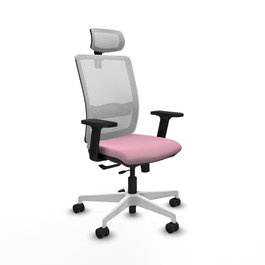 PIQUERAS Y CRESPO Silla de oficina Haches con mecanismo Sincro/Traslack Rosa y Blanco