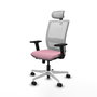 PIQUERAS Y CRESPO Silla de oficina Haches con mecanismo Sincro/Traslack Rosa y Blanco