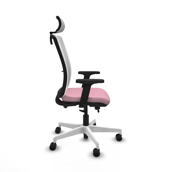PIQUERAS Y CRESPO Silla de oficina Haches con mecanismo Sincro/Traslack Rosa y Blanco