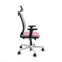 PIQUERAS Y CRESPO Silla de oficina Haches con mecanismo Sincro/Traslack Rosa y Blanco