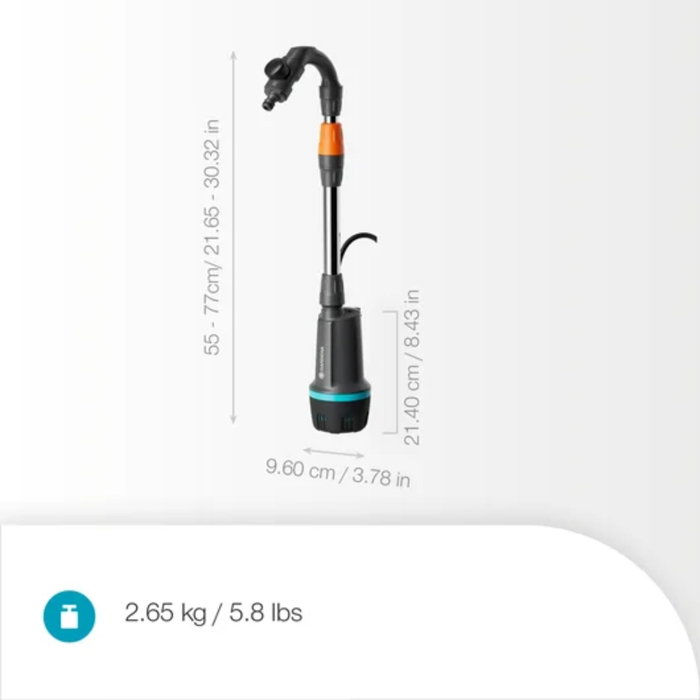 Gardena 2400 Comfort-Automatic Akku-Regenfasspumpe 18V con batería y cargador