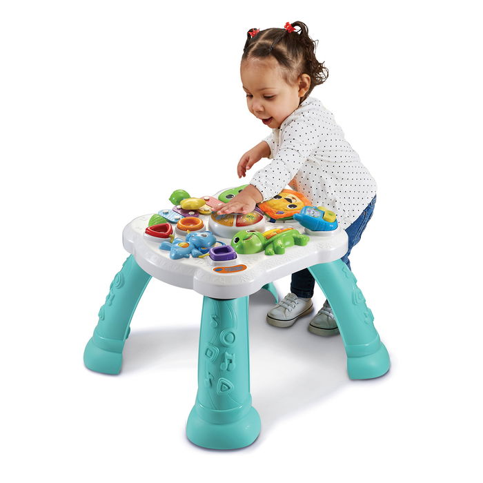 V-Tech Mesita Infantil De Actividades Sensoriales 80-540822 con Múltiples Elementos Interactivos y Luces LED