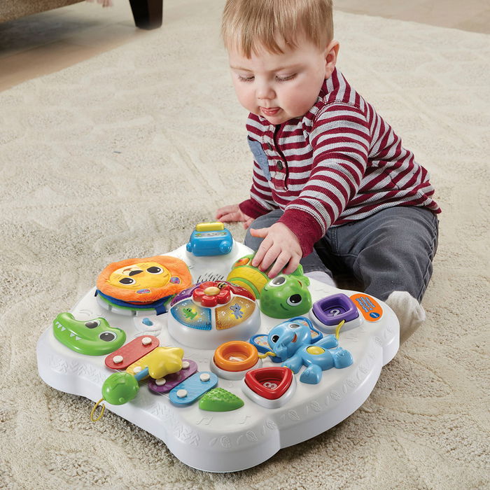 V-Tech Mesita Infantil De Actividades Sensoriales 80-540822 con Múltiples Elementos Interactivos y Luces LED