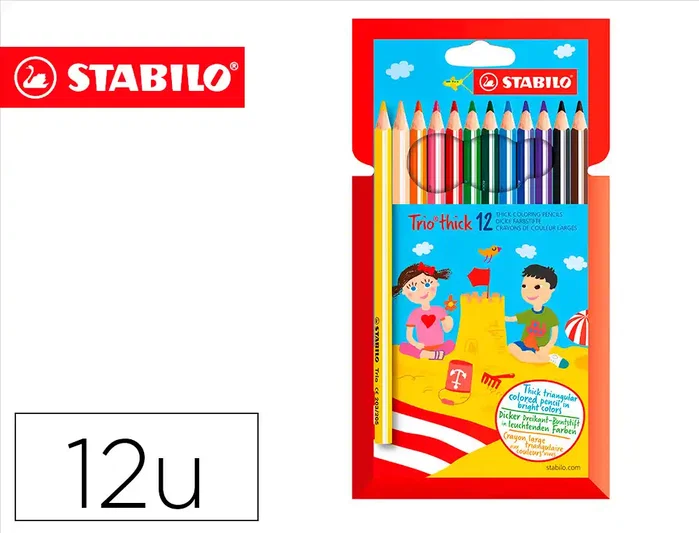 Stabilo Trio Thick Lápices de Colores Surtidos de 12 Unidades