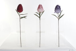 DKD Home Decor Flor Rosa Lila 10x78x10 cm (12 Unidades) Material EVA