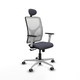 PIQUERAS Y CRESPO Silla de oficina Motilla con Mecanismo Sincro Gris y Blanco