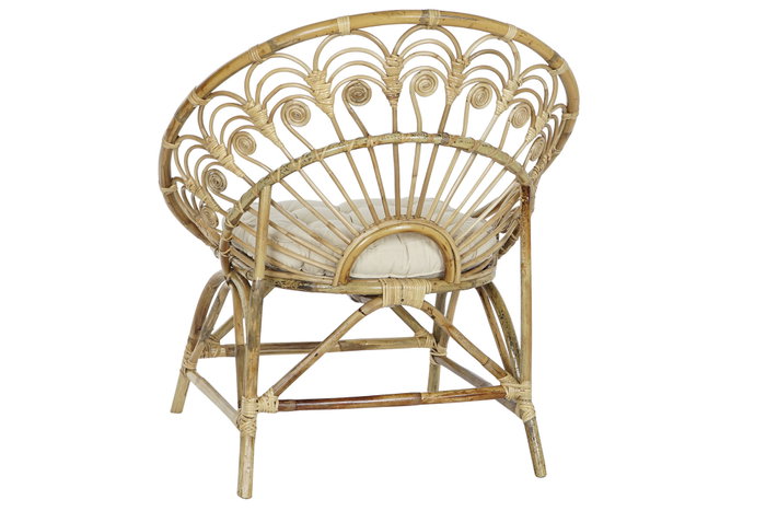 DKD Home Decor Sillon Colonial Bali 24 radhika Ratan Algodon Marron Blanco 84 x 70 x 90 cm DKD Home Decor Sillon Colonial Bali 24 radhika Ratan Algodon Marron Blanco 84 x 70 x 90 cm