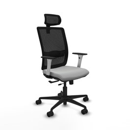 PIQUERAS Y CRESPO Silla de oficina Haches con mecanismo Sincro/Traslack, Gris claro y Negro