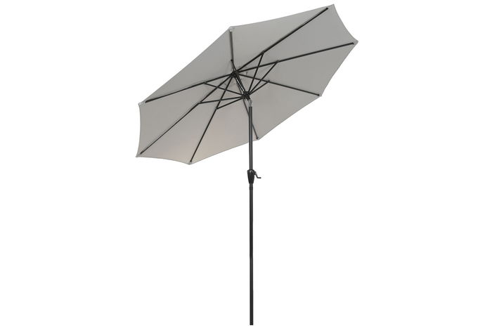DKD Home Decor Parasol para Terraza y Jardín Gris 265x265x250 cm Reclinable UV 50+ con Mástil 38mm