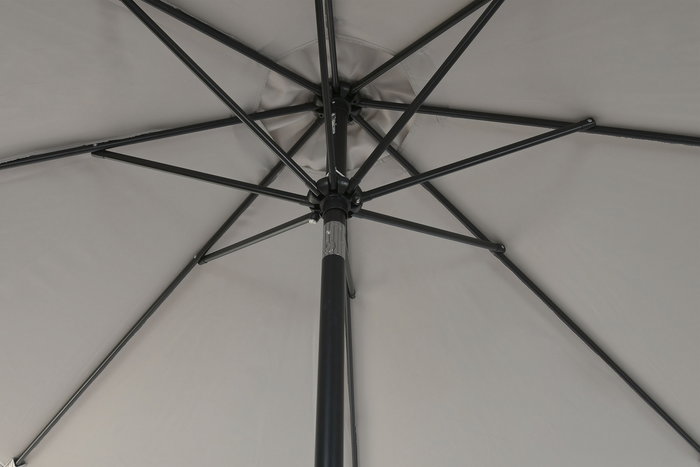 DKD Home Decor Parasol para Terraza y Jardín Gris 265x265x250 cm Reclinable UV 50+ con Mástil 38mm