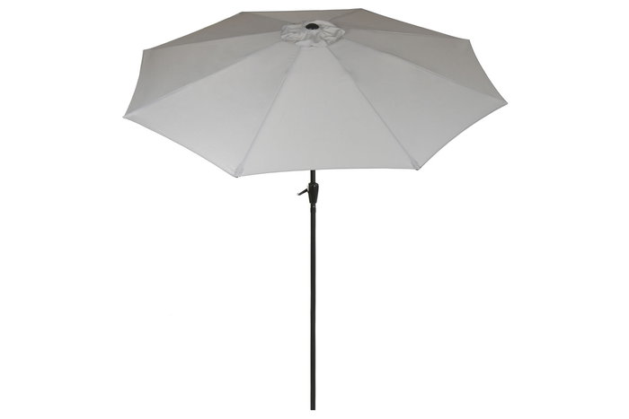 DKD Home Decor Parasol para Terraza y Jardín Gris 265x265x250 cm Reclinable UV 50+ con Mástil 38mm
