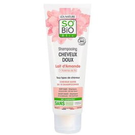 So'Bio étic Champú Suave Leche de Almendras y Proteínas de Arroz 250 ml - Para Todo Tipo de Cabello