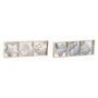 DKD Home Decor Set de 6 Decoraciones Colgantes de Metal Blanco y Gris