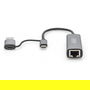 Digitus Adaptador USB-C a Ethernet 2.5G, USB 3.0/3.1 RJ-45 Gris