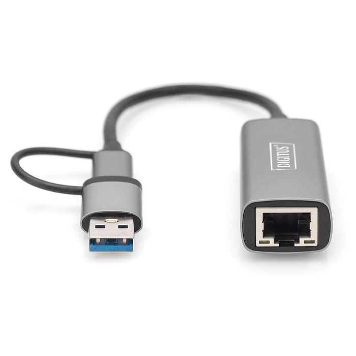 Digitus Adaptador USB-C a Ethernet 2.5G, USB 3.0/3.1 RJ-45 Gris Digitus Adaptador USB-C a Ethernet 2.5G, USB 3.0/3.1 RJ-45 Gris