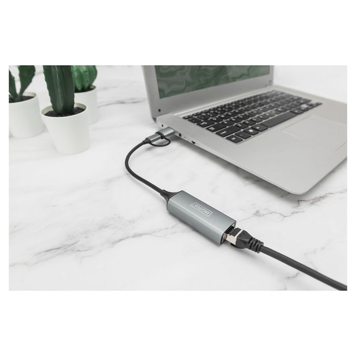 Digitus Adaptador USB-C a Ethernet 2.5G, USB 3.0/3.1 RJ-45 Gris Digitus Adaptador USB-C a Ethernet 2.5G, USB 3.0/3.1 RJ-45 Gris