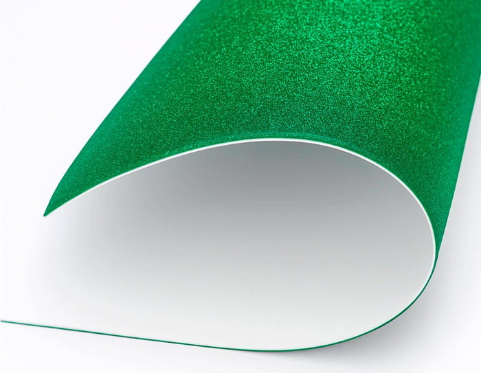 Innspiro Set de 5 Láminas de Goma EVA Verde con Purpurina 20x30 cm