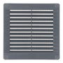 Edm Rejilla de ventilación cuadrada 150x150x7mm con tapones y mosquitera ABS gris