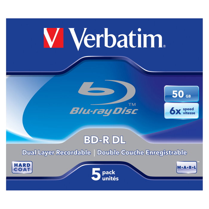 Verbatim BD-R Blu-ray 50GB 6x Pack de 5