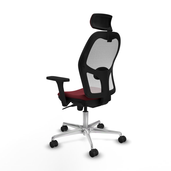 PIQUERAS Y CRESPO Silla de oficina Jorquera con mecanismo Sincro, Granate y Blanco