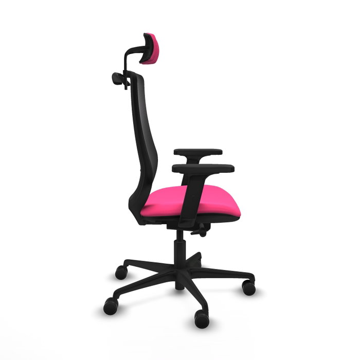 PIQUERAS Y CRESPO Silla de oficina Mardos con mecanismo Sincro/Traslack Rosa y Negro