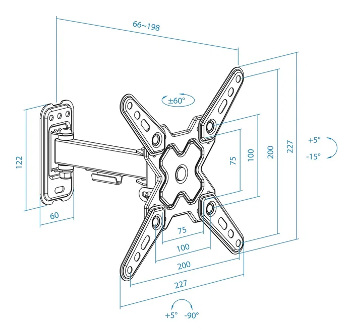Tooq Soporte de Pared LP1343TN-B para Pantallas de 13-43 pulgadas Tooq Soporte de Pared LP1343TN-B para Pantallas de 13-43 pulgadas