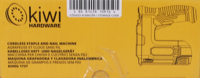 Kiwi Grapadora/Clavadora Inalambrica 4.0 V con Dimensiones 17 cm (ancho) x 16 cm (alto) x 7 cm (largo) (4 Unidades)