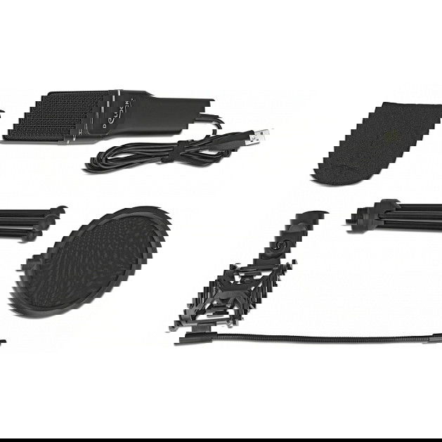 DeLOCK USB Kondensator Mikrofon Set - Mikrofon de Condensador USB para Podcasting, Gaming y Canto