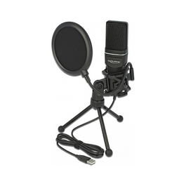 DeLOCK USB Kondensator Mikrofon Set - Mikrofon de Condensador USB para Podcasting, Gaming y Canto