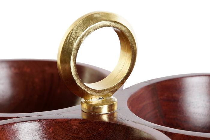 DKD Home Decor Metal makers 2023 Bol Glam Marron Dorado 26 x 13 x 26 cm Set de 3