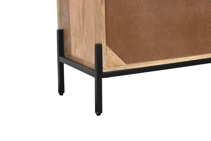 Armario Home ESPRIT Negro Dorado Natural Madera 85 x 38 x 134 cm