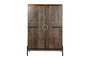Armario Home ESPRIT Negro Dorado Natural Madera 85 x 38 x 134 cm