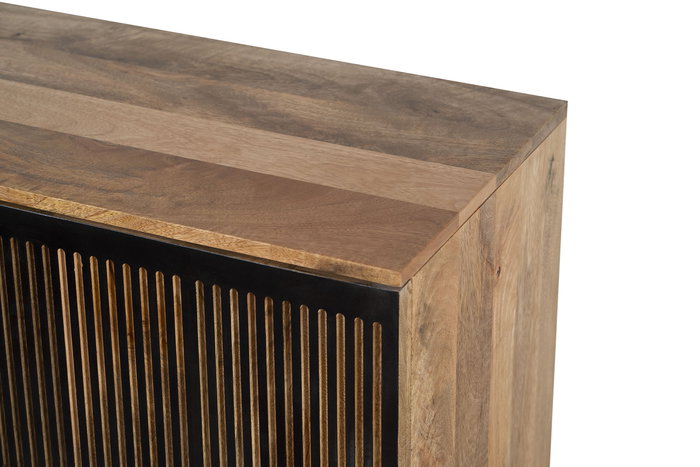 Armario Home ESPRIT Negro Dorado Natural Madera 85 x 38 x 134 cm
