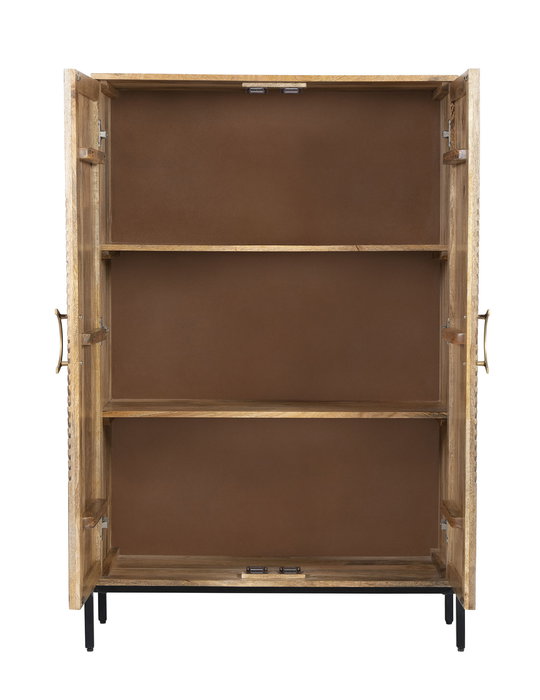 Armario Home ESPRIT Negro Dorado Natural Madera 85 x 38 x 134 cm