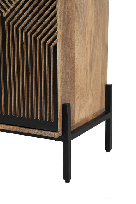 Armario Home ESPRIT Negro Dorado Natural Madera 85 x 38 x 134 cm