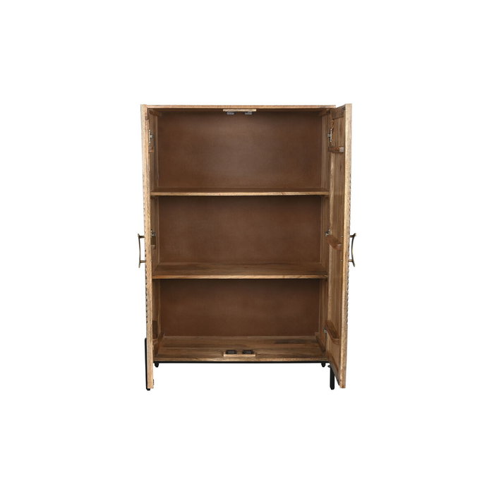 DKD Home Decor Armario de Madera de Mango Tallado Negro