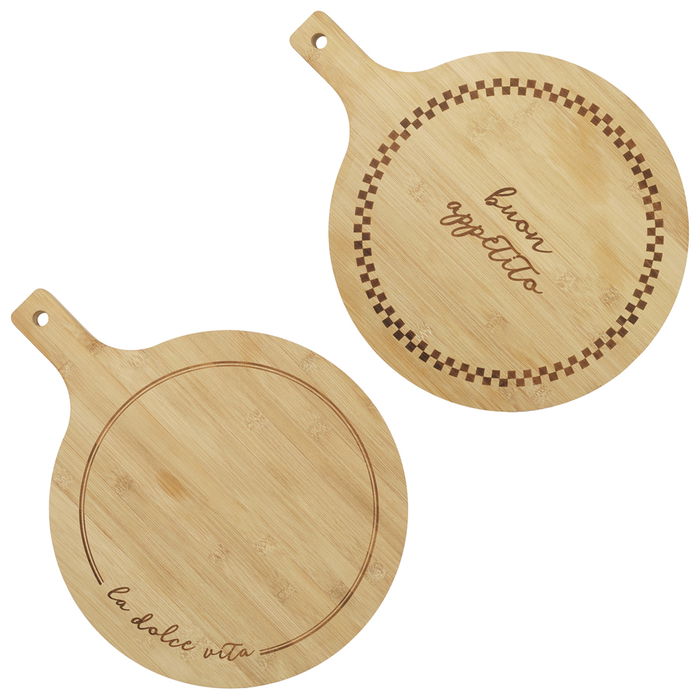 Home Deco Factory Tabla para Pizza de Bambú Diámetro 33 cm