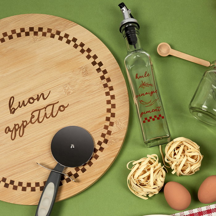 Home Deco Factory Tabla para Pizza de Bambú Diámetro 33 cm