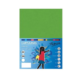 Fabrisa Pack de 50 Cartulinas A4 Verde Fuerte 180g